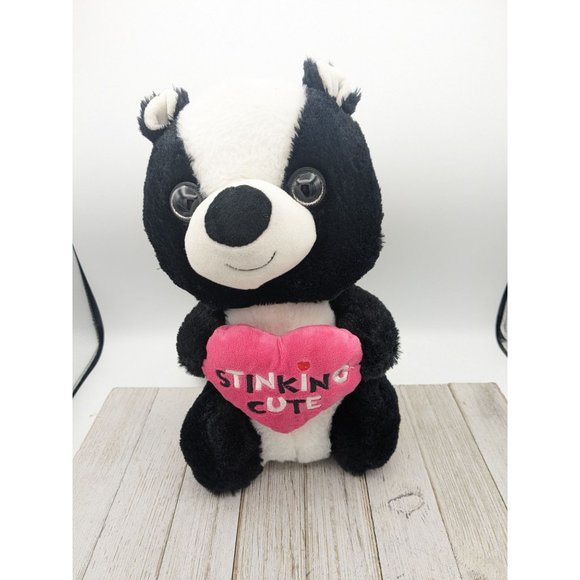 Kellytoy Skunk Plush Stinking Cute Heart 12" Valentines Day Stuffed Animal - Picture 1 of 5